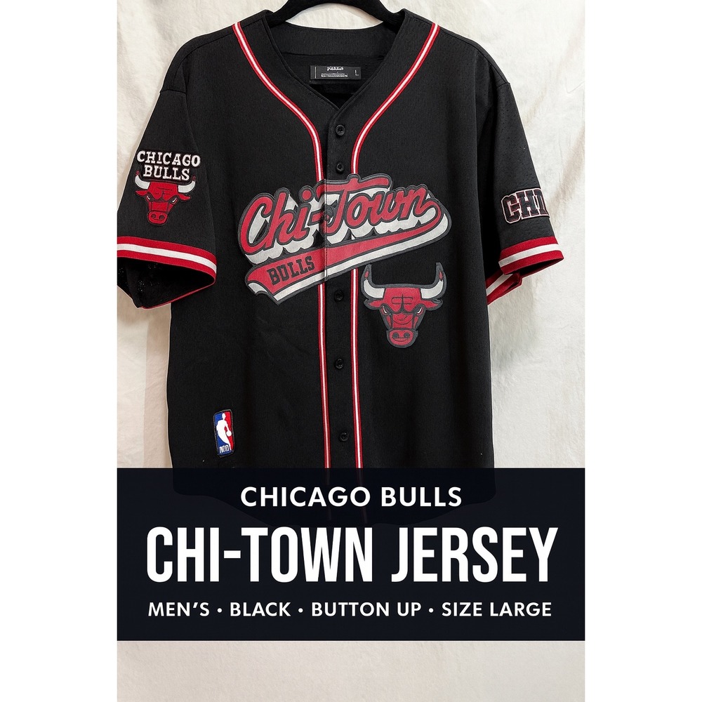 Chicago Bulls Chi-Town Jersey Men's Black Short Sleeve NBA Licensed Pro Standard